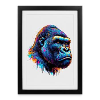 Gorille - Affiche encadrée (27 × 37 cm) - noir - Devant