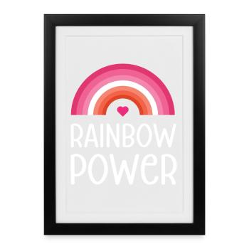 LGBT Pride Month - Rainbow Power - Framed poster (27 × 37 cm) - black - Front