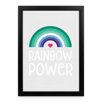 LGBT Pride Month - Rainbow Power - Framed poster (27 × 37 cm) - black - Front