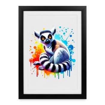 Lémurien - Affiche encadrée (27 × 37 cm) - noir - Devant