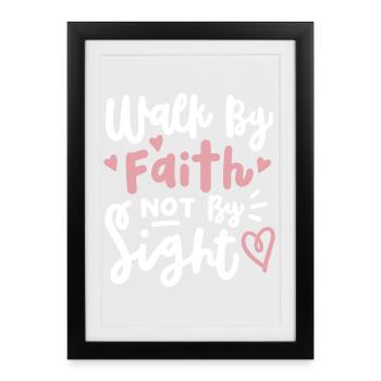 Christlicher Glaube Bibelvers - Gerahmtes Poster (27 × 37 cm) - Schwarz - Vorne