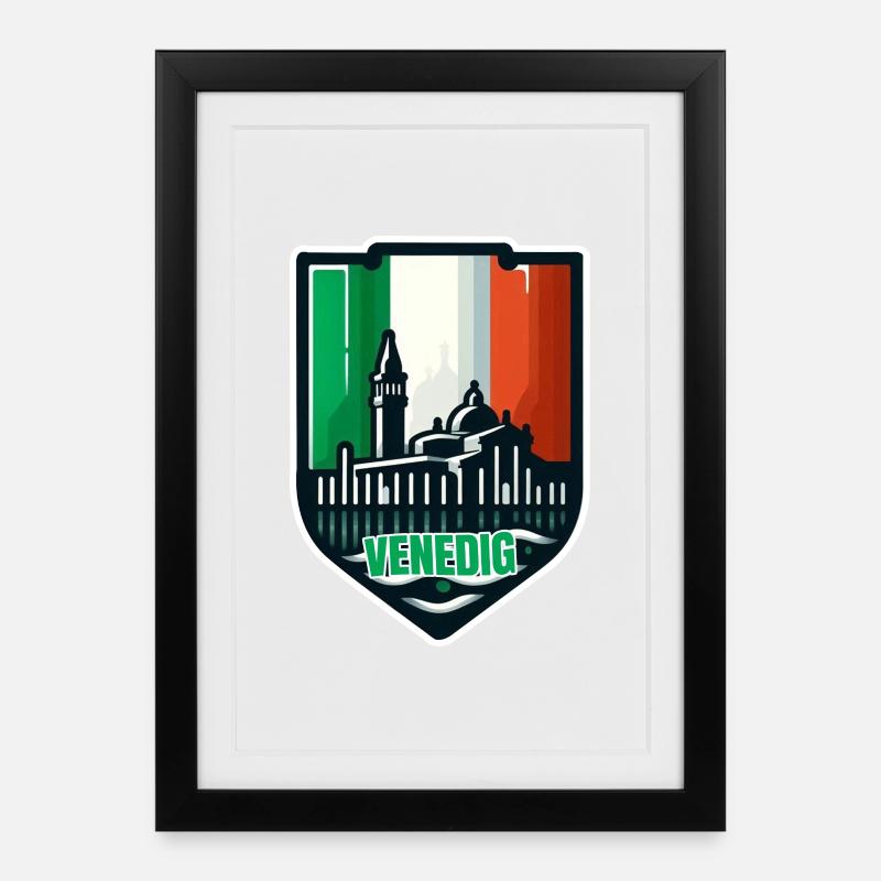 Magisches Venedig - Gerahmtes Poster (27 × 37 cm) - Schwarz