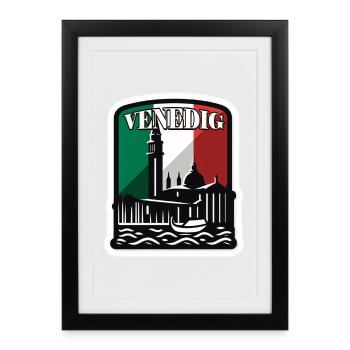 Viva Venezia - Affiche encadrée (27 × 37 cm) - noir - Devant