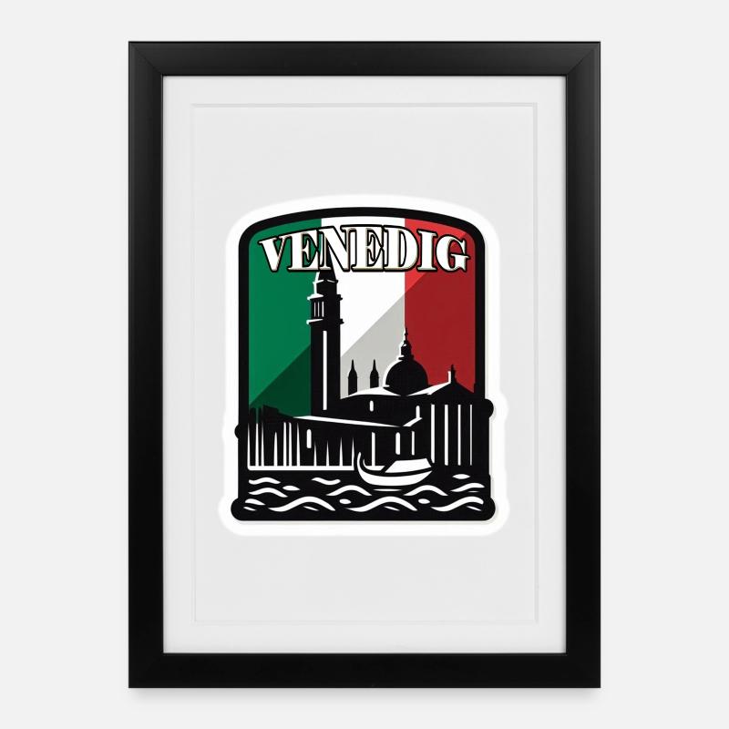 Viva Venezia - Framed poster (27 × 37 cm) - black