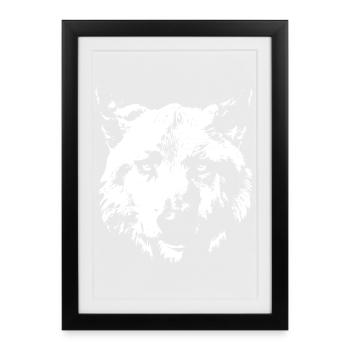 Wolf Dog Portrait Logo Icon Illustration Icon - Framed poster (27 × 37 cm) - black - Front