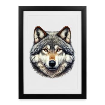 Wolf - Framed poster (27 × 37 cm) - black - Front