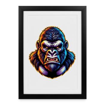 Gorille - Affiche encadrée (27 × 37 cm) - noir - Devant