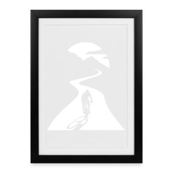Cyclistes au clair de lune - Affiche encadrée (27 × 37 cm) - noir - Devant