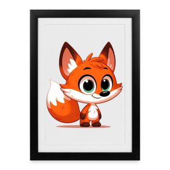 Fox - Framed poster (27 × 37 cm) - black - Front