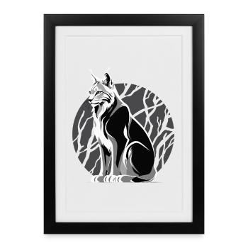 Lynx - Affiche encadrée (27 × 37 cm) - noir - Devant