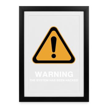 Hacked System Warning Icon - Framed poster (27 × 37 cm) - black - Front