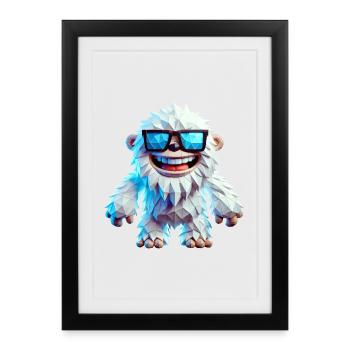 Cool Yeti - Framed poster (27 × 37 cm) - black - Front