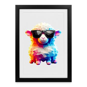 Cool Sheepskin Sunglasses - Framed poster (27 × 37 cm) - black - Front