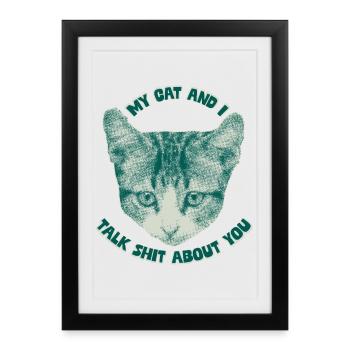 Sassy Cat Talk – Funny Cat Theme - Framed poster (27 × 37 cm) - black - Front