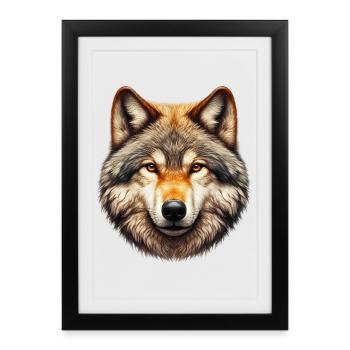 Loup - Affiche encadrée (27 × 37 cm) - noir - Devant