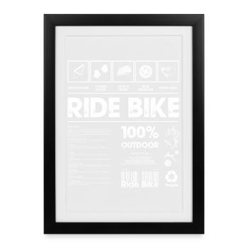 Adventure Cycling Graphic Illustration - Framed poster (27 × 37 cm) - black - Front