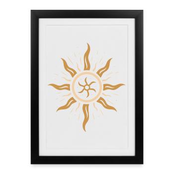 Midsummer Fire Wheel - Symbol of the Sun's Power - Framed poster (27 × 37 cm) - black - Front