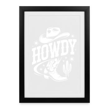 Western Cowboy Design for Clothing - Framed poster (27 × 37 cm) - black - Front