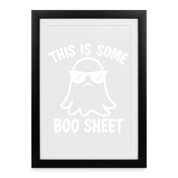 Halloween Ghost with Sunglasses Design - Framed poster (27 × 37 cm) - black - Front