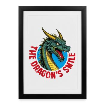 Dragon qui sourit - Affiche encadrée (27 × 37 cm) - noir - Devant