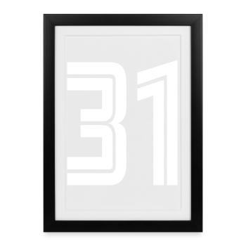 Number 31 jersey – 31st birthday gift - Framed poster (27 × 37 cm) - black - Front