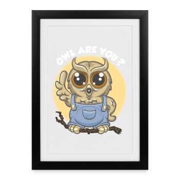 Hibou, êtes-vous ? - Affiche encadrée (27 × 37 cm) - noir - Devant
