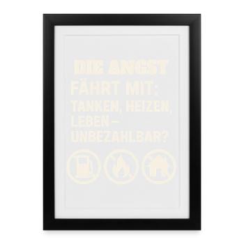Die Angst fährt mit - Gerahmtes Poster (27 × 37 cm) - Schwarz - Vorne