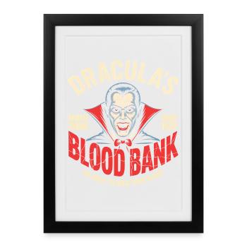 Dracula Banque de sang Vampire Humour - Affiche encadrée (27 × 37 cm) - noir - Devant