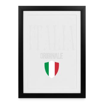 Fierté italienne, design minimaliste et élégant - Affiche encadrée (27 × 37 cm) - noir - Devant