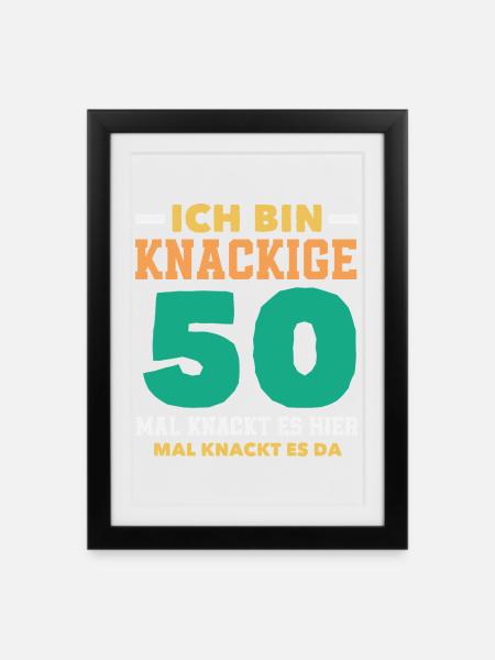 Funny 50th Birthday Shirt Gift - Framed poster (27 × 37 cm) - black