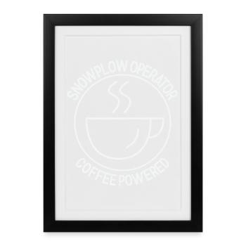 Conducteur de chasse-neige à café - Affiche encadrée (27 × 37 cm) - noir - Devant