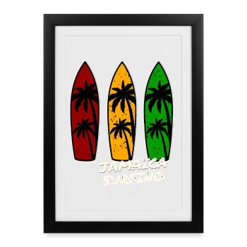 Jamaica Surfing - Framed poster (27 × 37 cm) - black - Front