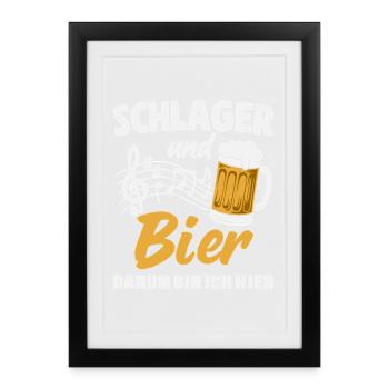 Schlager Beer Schlager Music Party Schlager Party - Framed poster (27 × 37 cm) - black - Front