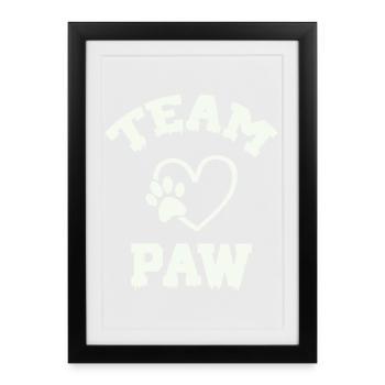 Team Paw Pfote - Framed poster (27 × 37 cm) - black - Front