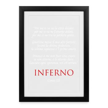 Inferno Canto III Divine Commedy Per me si va - Affiche encadrée (27 × 37 cm) - noir - Devant
