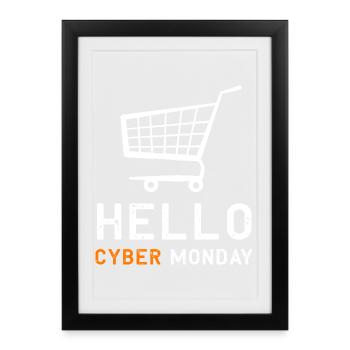 Cyber Monday shopping spree - Framed poster (27 × 37 cm) - black - Front