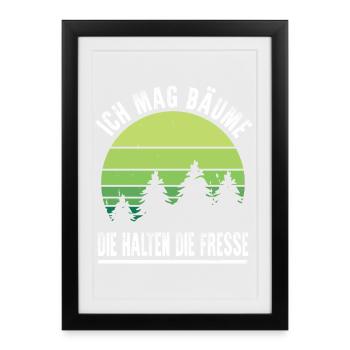 J’aime les arbres qui se bouchent l’ironie en disant - Affiche encadrée (27 × 37 cm) - noir - Devant
