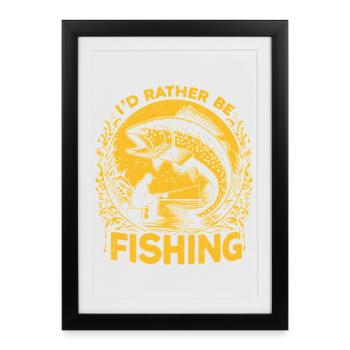 I prefer fishing - Framed poster (27 × 37 cm) - black - Front