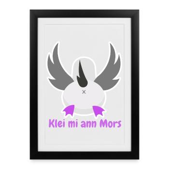 "Klei mi ann Mors" North German humor - Framed poster (27 × 37 cm) - black - Front