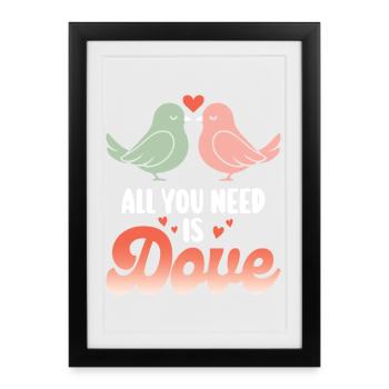Wortspiel Vogeltaube Humor - Gerahmtes Poster (27 × 37 cm) - Schwarz - Vorne