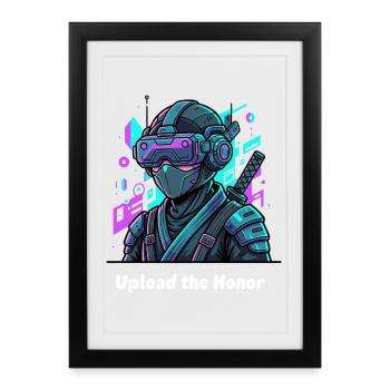 Cyber Ninja VR Warrior - Affiche encadrée (27 × 37 cm) - noir - Devant