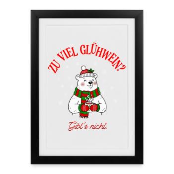 Noël vin chaud humour ours polaire dire - Affiche encadrée (27 × 37 cm) - noir - Devant