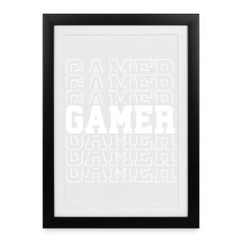 Gamer - Framed poster (27 × 37 cm) - black - Front