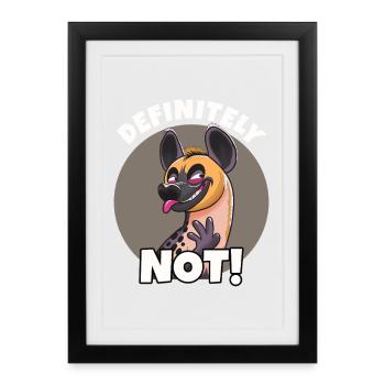 Definitely No Hyena Caricature - Framed poster (27 × 37 cm) - black - Front
