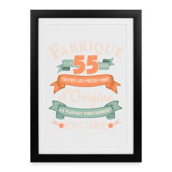 Fabriqué Il Y A 55 Ans Pièces d’Origine - Affiche encadrée (27 × 37 cm) - noir - Devant