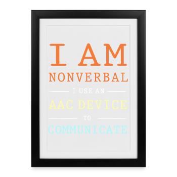 AAC Communication SLP Sign Language - Framed poster (27 × 37 cm) - black - Front