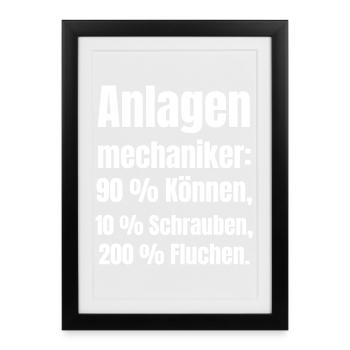 Mécanicien d’usine Spruch - Affiche encadrée (27 × 37 cm) - noir - Devant