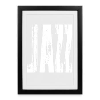 Logo de musique jazz en graisse vieilli Typographie - Affiche encadrée (27 × 37 cm) - noir - Devant