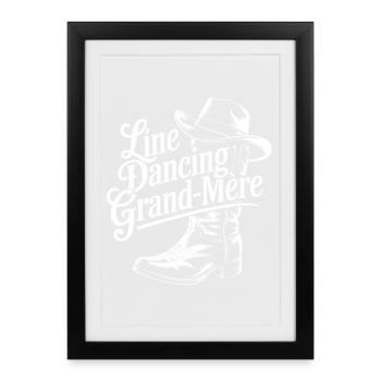 Line Dancing Grand-Mère - Affiche encadrée (27 × 37 cm) - noir - Devant