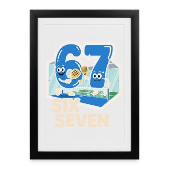 67 Six Seven meme Padel - Italian Funny - Framed poster (27 × 37 cm) - black - Front